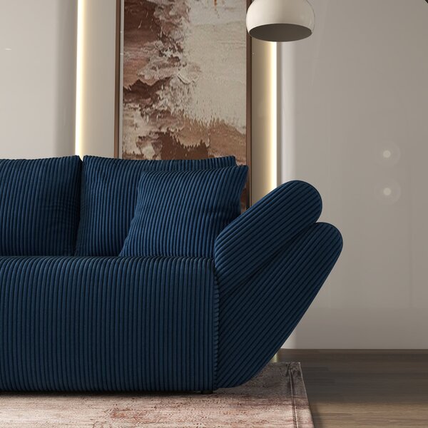Canapea extensibilă dumonde cu ladă de depozitare Berlin Zoom Blue 300x100 cm
