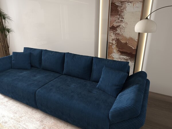 Canapea extensibilă dumonde cu ladă de depozitare Berlin Zoom Blue 300x100 cm