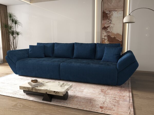 Canapea extensibilă dumonde cu ladă de depozitare Berlin Zoom Blue 300x100 cm