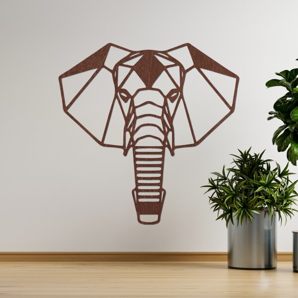 Decorațiune murală din lemn cu cap de elefant | ROYON