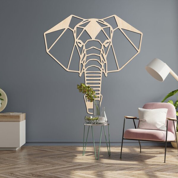 Decorațiune murală din lemn cu cap de elefant | ROYON
