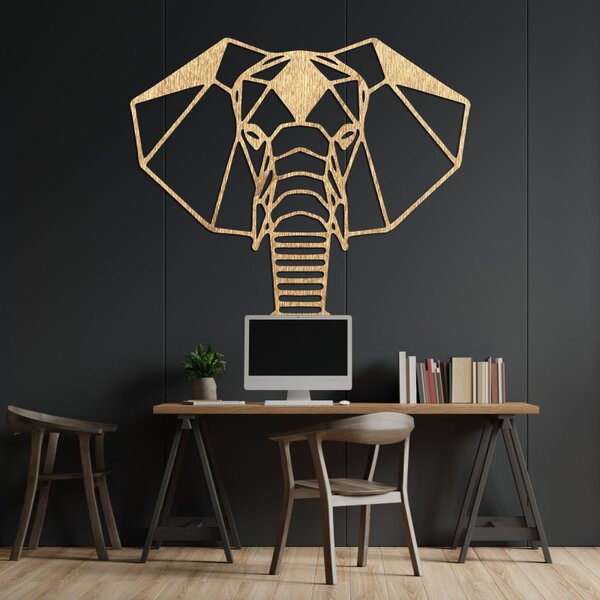 Decorațiune murală din lemn cu cap de elefant | ROYON