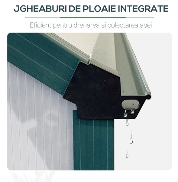 Outsunny Sera din aluminiu pentru plante cu ventilatie, sera pentru legume, fructe, ierburi 190 x 375cm, Verde | Aosom Romania