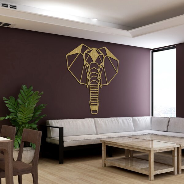 Decorațiune murală din lemn cu cap de elefant | ROYON