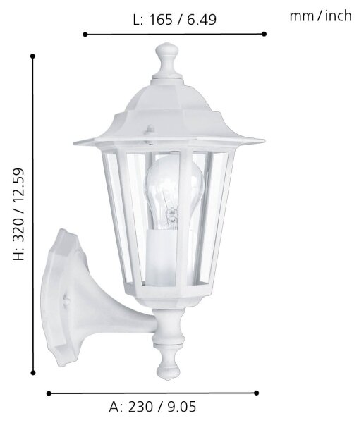 EGLO 22463 - Corp de iluminat perete exterior LATERNA 5 1xE27/60W