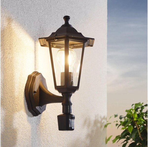 Aplică de exterior cu senzor LATERNA 1xE27/60W neagră EGLO 22469