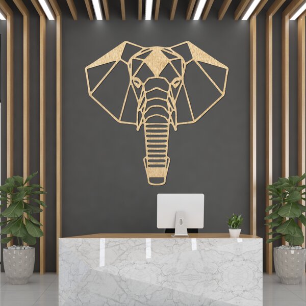 Decorațiune murală din lemn cu cap de elefant | ROYON