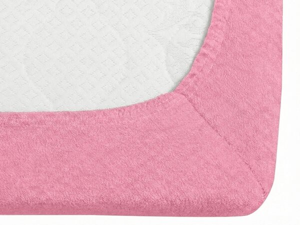 Cearsaf Frotir cu elastic EXCLUSIVE 90x200 cm roz