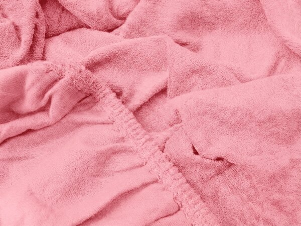 Cearsaf Frotir cu elastic EXCLUSIVE 90x200 cm roz