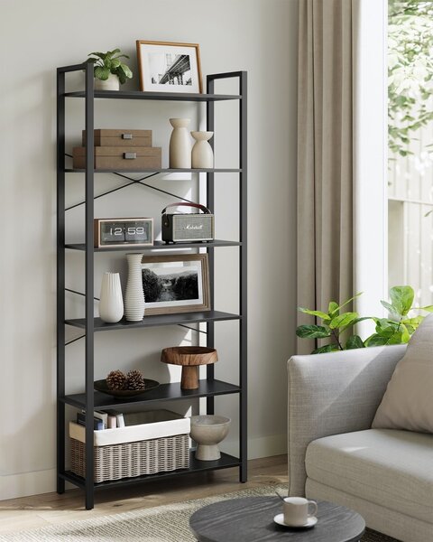 Biblioteca Vasagle Negru 80x30x184.3 cm