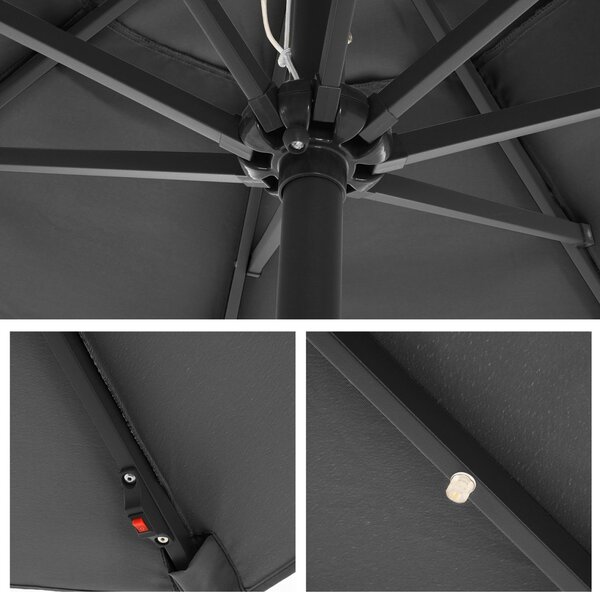 Umbrela de terasa Songmics Gri 300x300x240 cm