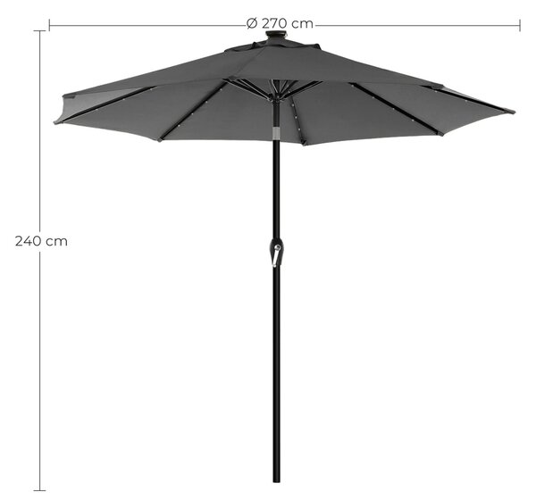 Umbrela de terasa Songmics Gri 300x300x240 cm