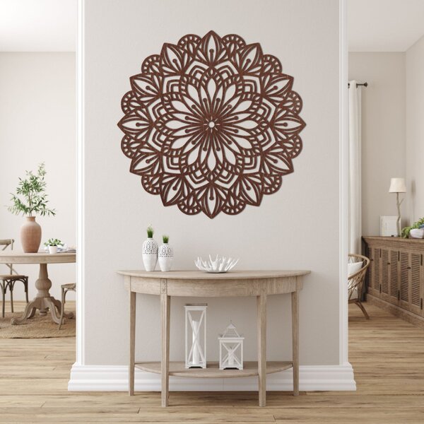 Mandala din lemn pe perete, esență florală | ESSENTIA