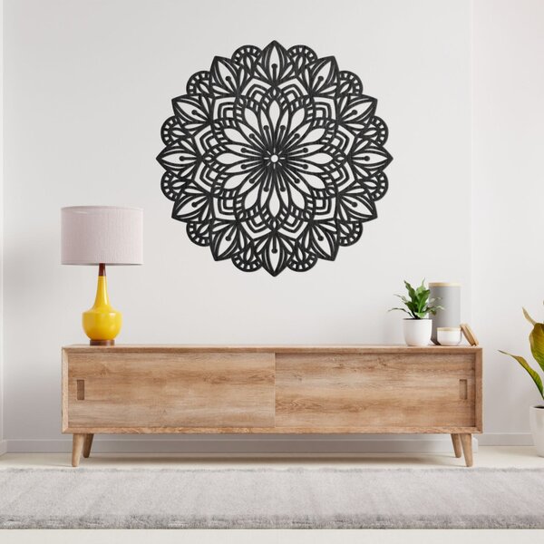 Mandala din lemn pe perete, esență florală | ESSENTIA