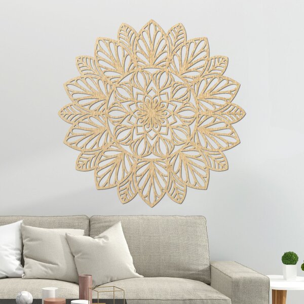 Mandala din lemn sculptată cu laser pentru perete | FRIHETI