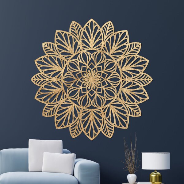 Mandala din lemn sculptată cu laser pentru perete | FRIHETI