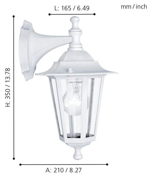 EGLO 22462 - Corp de iluminat perete exterior IP44 LATERNA 5 1xE27/60W/230V