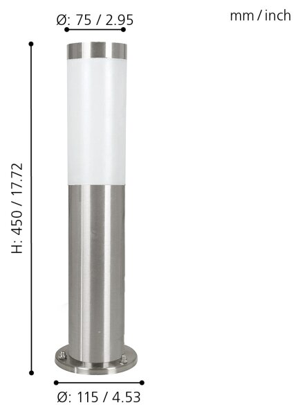 EGLO 81751 - Corp de iluminat exterior HELSINKI 1xE27/15W/230V IP65