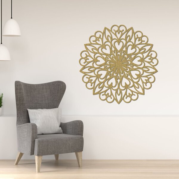 Mandala sculptată, decor de perete din lemn | FARLIKT