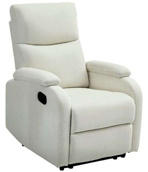 HOMCOM Fotoliu Recliner din In cu Suport Reglabil pentru Picioare, 69x91,5x103 cm, Alb crem | Aosom Romania
