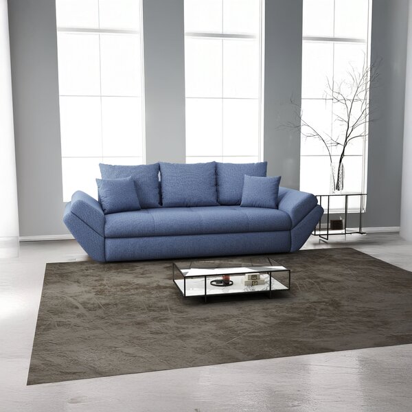 Canapea extensibilă dumonde cu ladă de depozitare Loana Enjoy Blue 250x100 cm