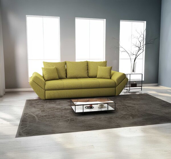 Canapea extensibilă dumonde cu ladă de depozitare Loana Enjoy Green 250x100 cm