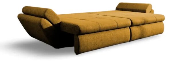 Canapea extensibilă dumonde cu ladă de depozitare si sezut confortabil din spuma high-density, Loana Enjoy Mango 300x100 cm