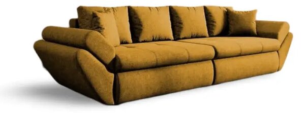 Canapea extensibilă dumonde cu ladă de depozitare si sezut confortabil din spuma high-density, Loana Enjoy Mango 300x100 cm