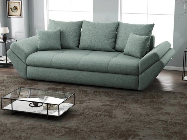 Canapea extensibilă dumonde cu ladă de depozitare Loana Enjoy Mint 250x100 cm