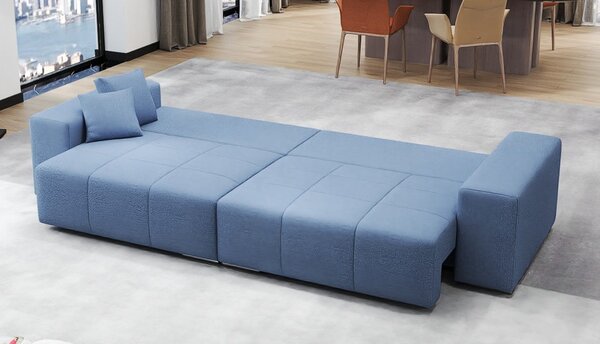 Canapea extensibilă dumonde cu ladă de depozitare Marbela Enjoy Blue XXL 295x120 cm