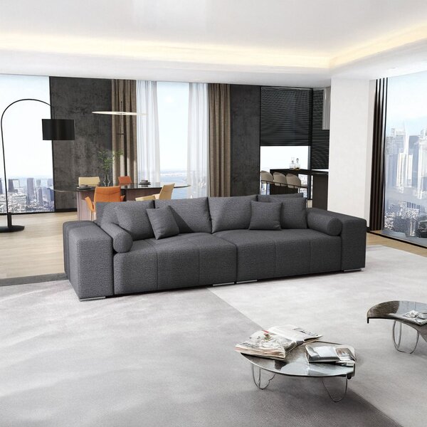 Canapea extensibilă dumonde cu ladă de depozitare Marbela Enjoy Grafit XXL 295x120 cm
