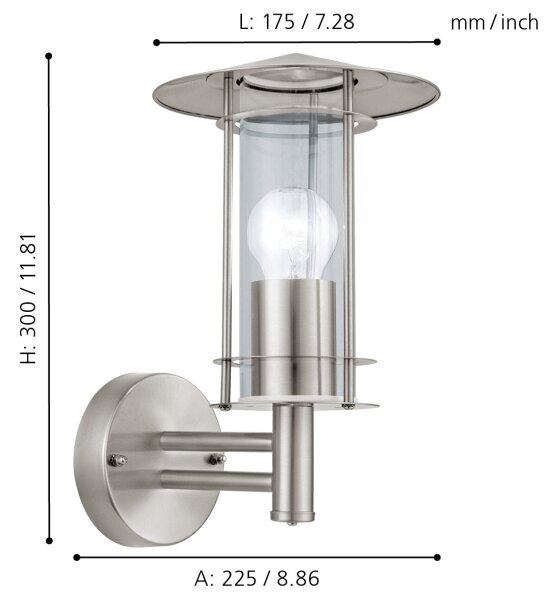 Eglo 30184 - Corp de iluminat exterior LISIO 1xE27/60W/230V
