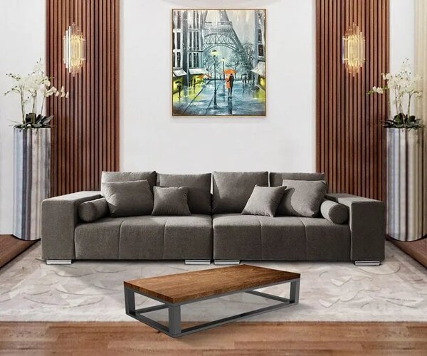 Canapea extensibilă dumonde cu ladă de depozitare Marbela Enjoy Kaki XXL 295x120 cm