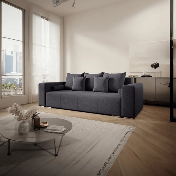 Canapea extensibilă dumonde cu ladă de depozitare Marbela Graphite 245x100 cm