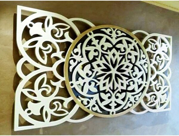 Mandala luxoasă din lemn pe perete – Decorațiuni interioare exclusive | HARMONX