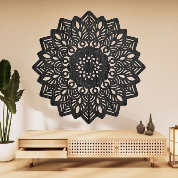 Decorațiune murală din lemn cu mandala soare - SOLIS