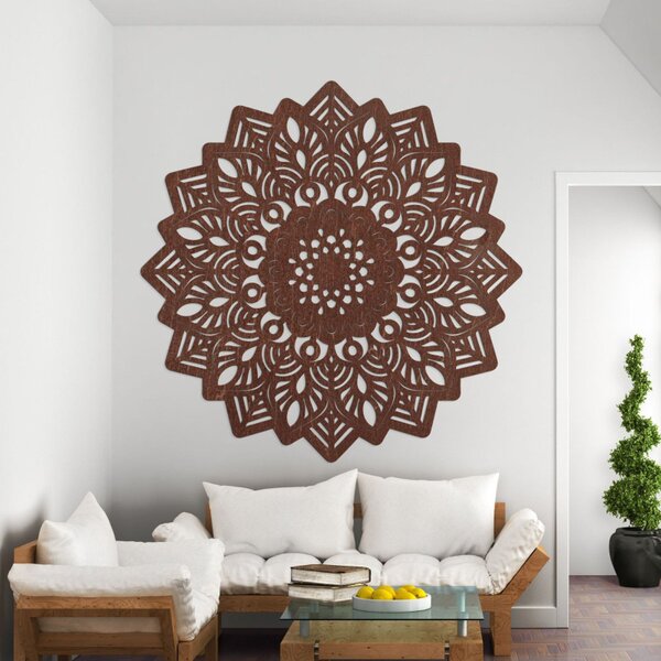 Decorațiune murală din lemn cu mandala soare - SOLIS