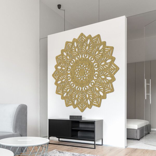 Decorațiune murală din lemn cu mandala soare - SOLIS