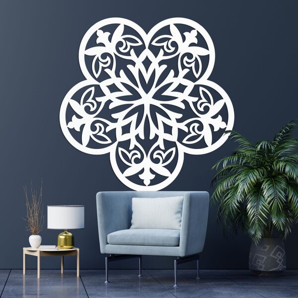 Decor de perete din lemn mandala floare tăcută - FLORIVA