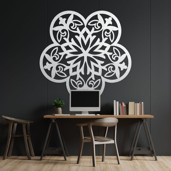 Decor de perete din lemn mandala floare tăcută - FLORIVA