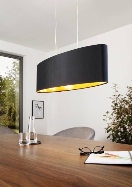 Lustră pe cablu Eglo 55266 MASERLO 2xE27/60W/230V negru