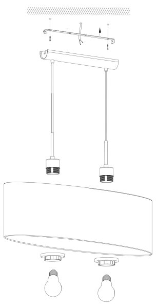 Lustră pe cablu Eglo 31586 PASTERI 2xE27/60W/230V