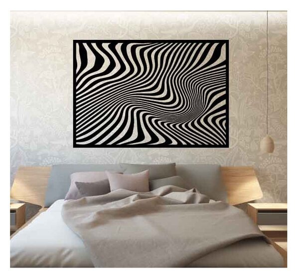 Pictură decorativă murală zebră și negru