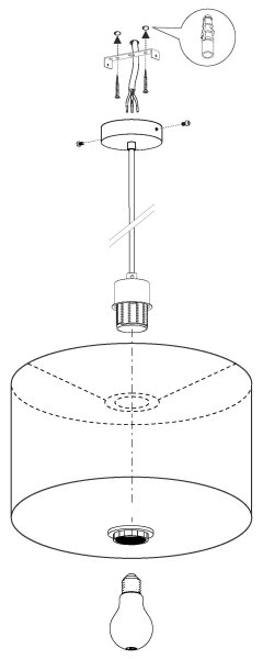 Lustră pe cablu Eglo 31577 PASTERI 1xE27/60W/230V