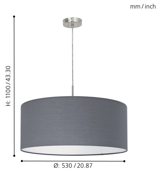 Lustră pe cablu Eglo 31577 PASTERI 1xE27/60W/230V