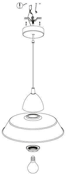 Eglo 49243 - Lustra AUCK lant 1xE27/60W/230V