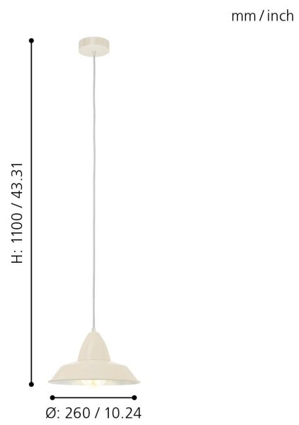 Eglo 49245 - Lustra AUCK lant 1xE27/60W/230V