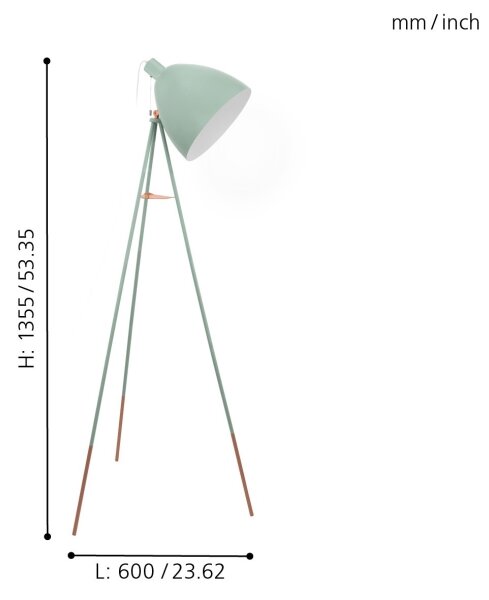 Lampadar Eglo 49342 DUNDEE 1xE27/60W/230V