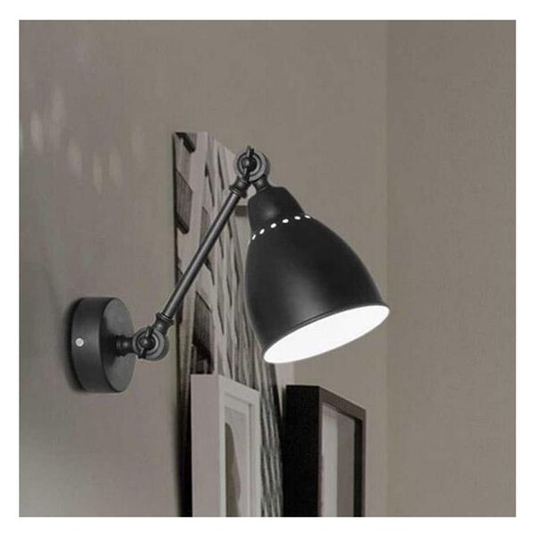 Ideal Lux - Aplica de perete NEWTON 1xE27/42W/230V neagră