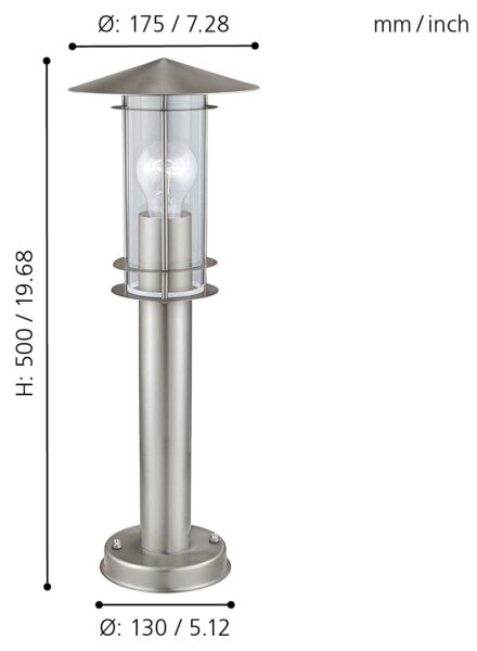 Eglo 30187 - Corp de iluminat exterior LISIO 1xE27/60W/230V